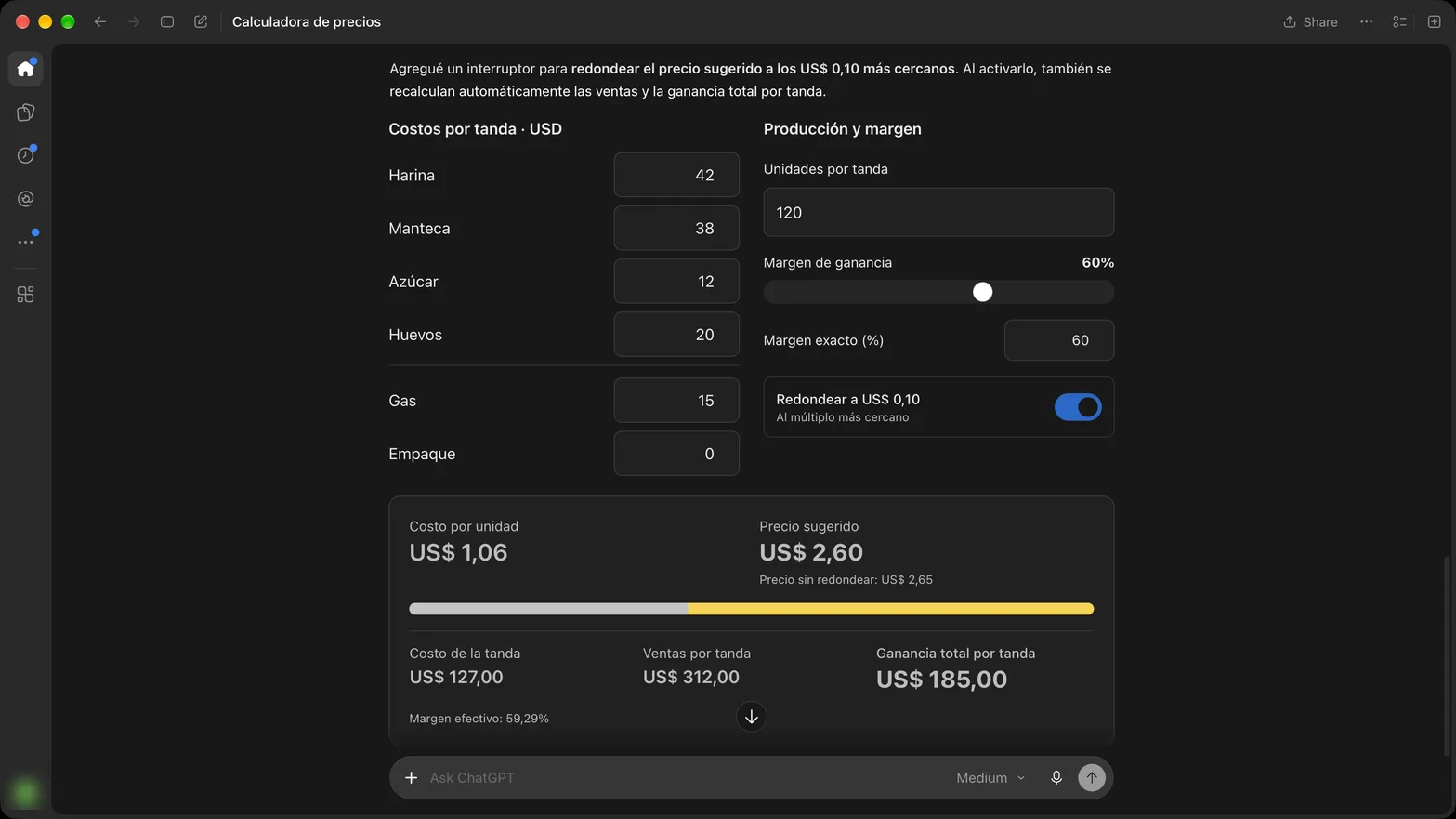Tu calculadora de precios