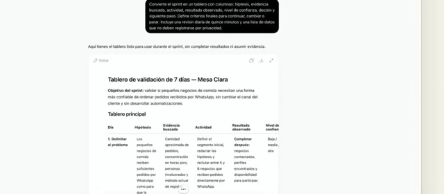 Sprint de validación