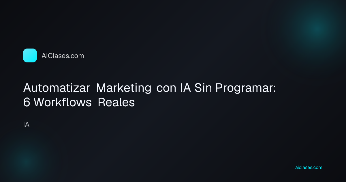 Automatizar Marketing con IA Sin Programar: 6 Workflows Reales