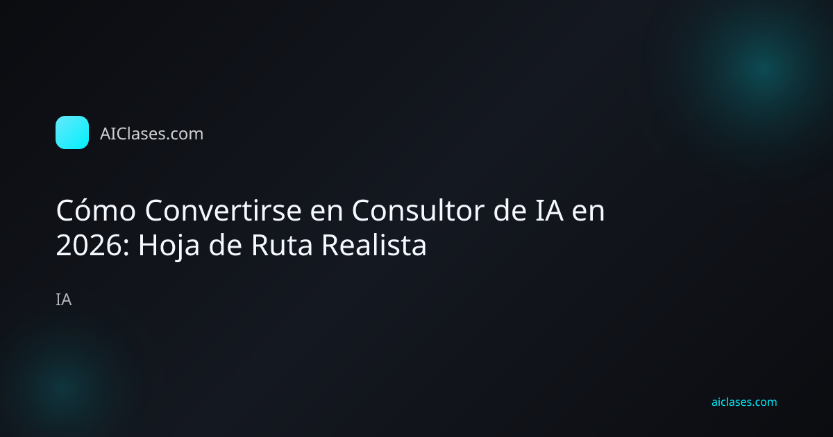 Cómo Convertirse en Consultor de IA en 2026: Hoja de Ruta Realista