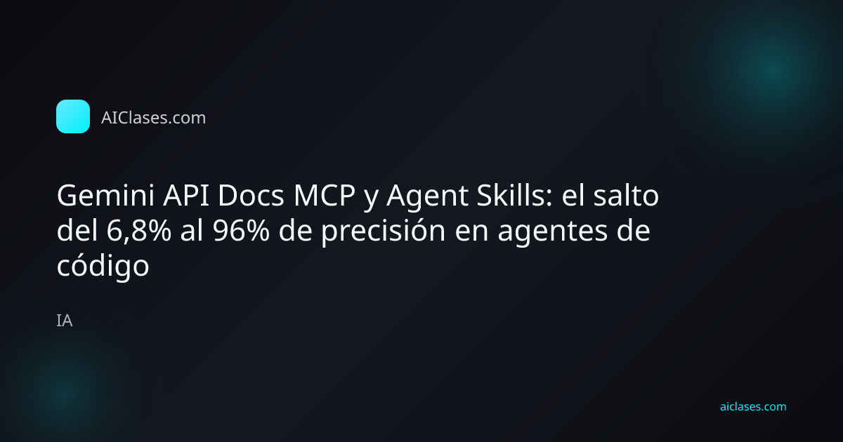 Gemini API Docs MCP y Agent Skills: el salto del 6,8% al 96% de precisión en agentes de código